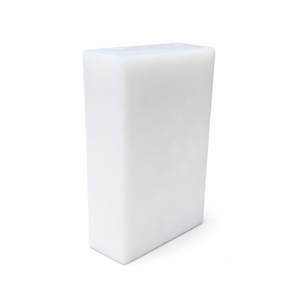 White rectangular foam block on a white background