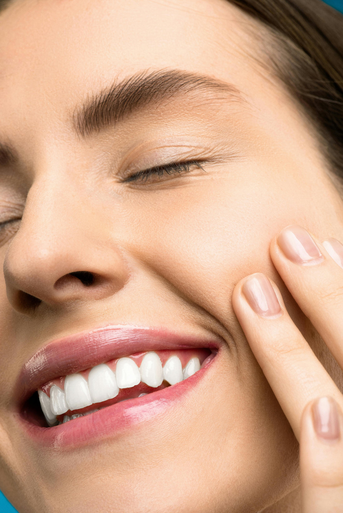 Woman using Naturally Balanced  naturally Skincare on her face