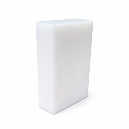 White rectangular foam block on a white background