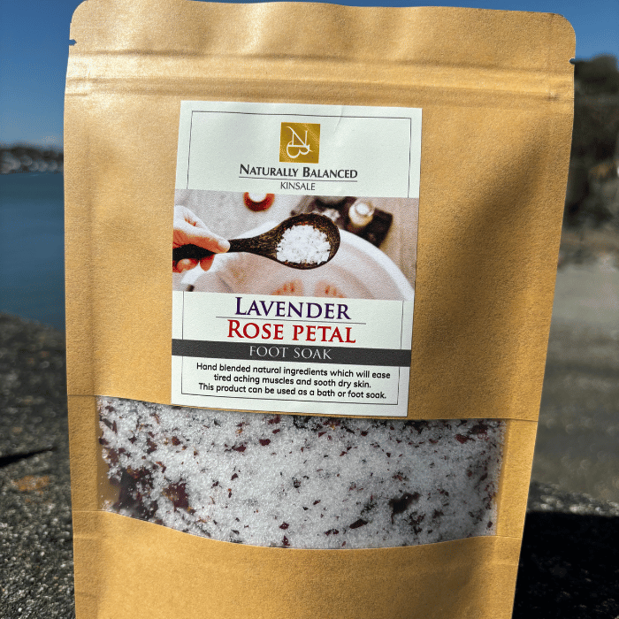 Lavendar & Rose Petal Foot Soak Salts - Naturally Balanced - 