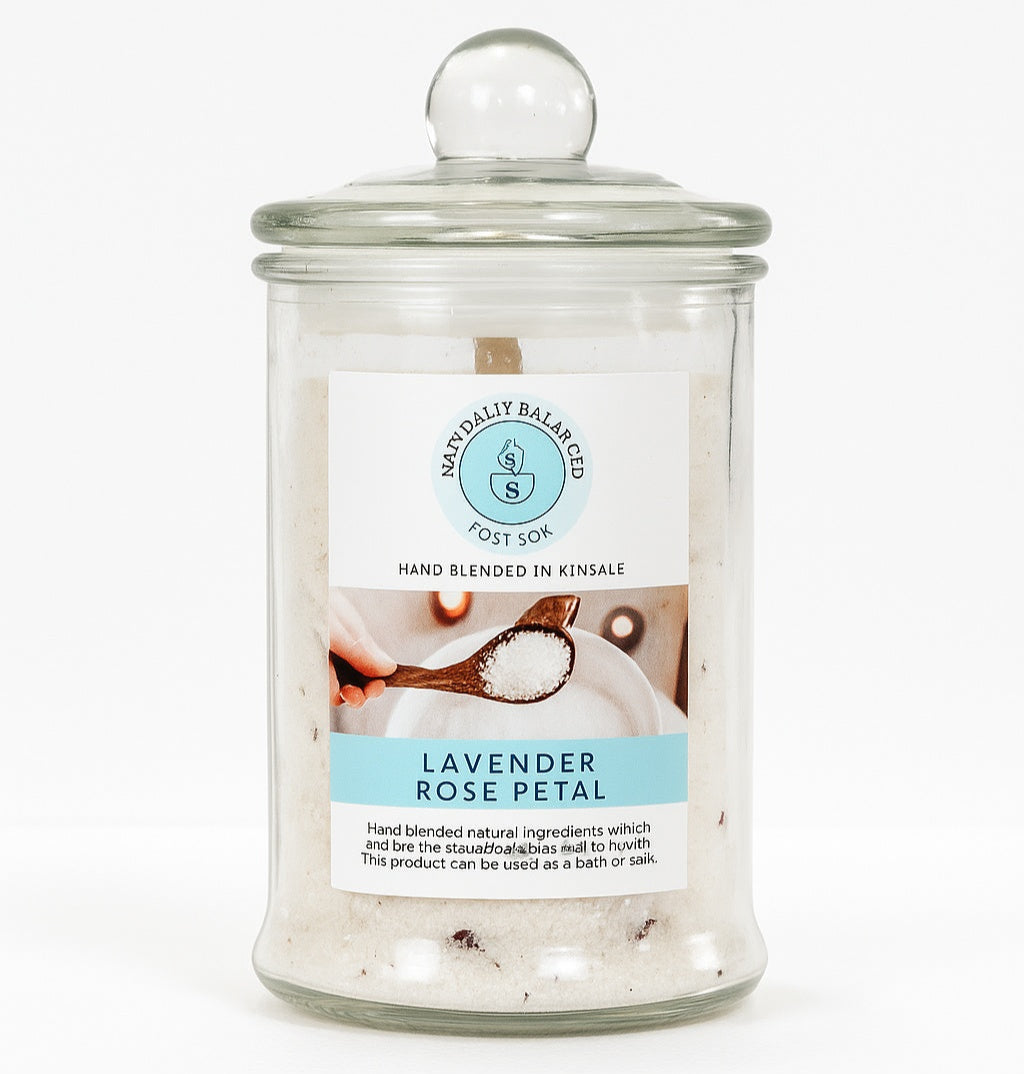 Candle jar with a label on a white background